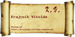 Krajcsik Vitolda névjegykártya